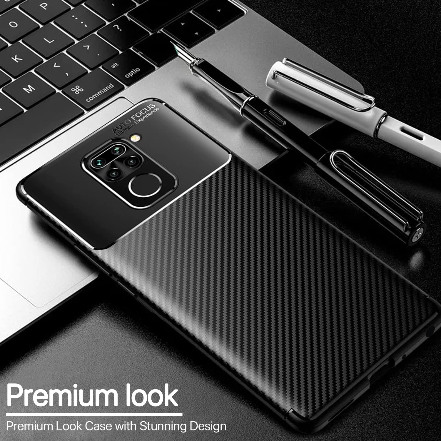 Redmi Note 9 Carbon back cover in black by Pikkme – photo 3