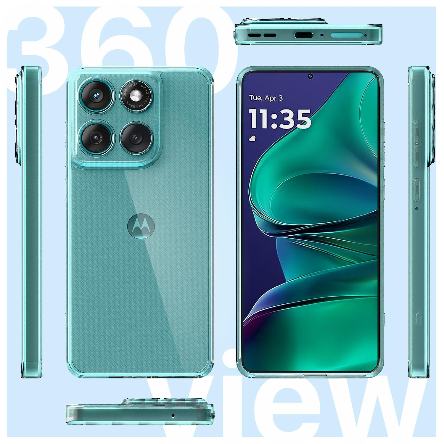 Pikkme Motorola Moto edge 60 fusion Crystal Clear Hard Back PC + TPU Back Cover (Transparent)