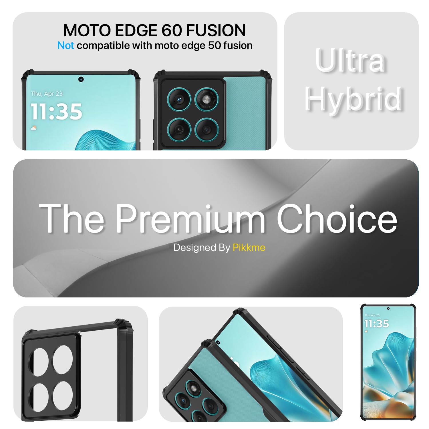 Pikkme Motorola Moto edge 60 fusion Eagle Back Cover (Black)