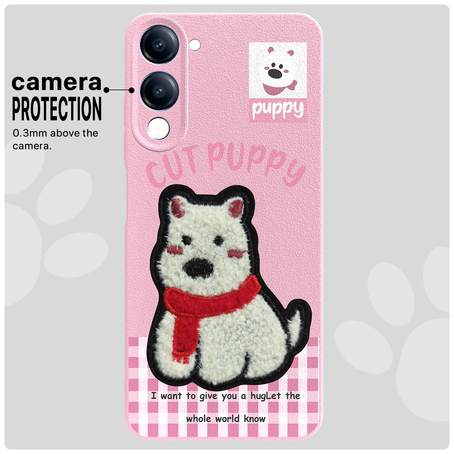 Pink Plush Patch back cover for iQOO Z10 Lite/Vivo T4 Lite 5G – Pikkme – photo 6