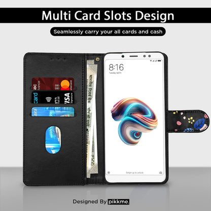 Black flower Wallet wallet flip cover for Redmi Note 5 Pro – Pikkme – photo 2
