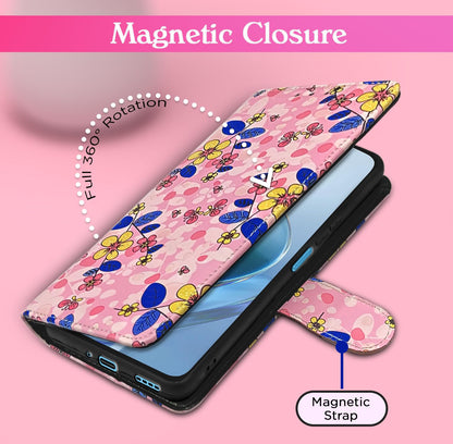 Pikkme pink flower Wallet mobile flip cover for Redmi 12 4G – photo 3