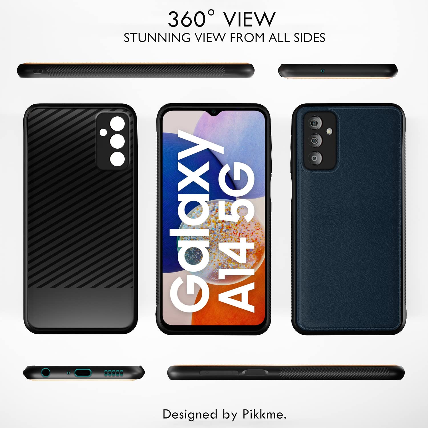 Blue Leather mobile back cover for Samsung A14 5G – Pikkme – photo 3