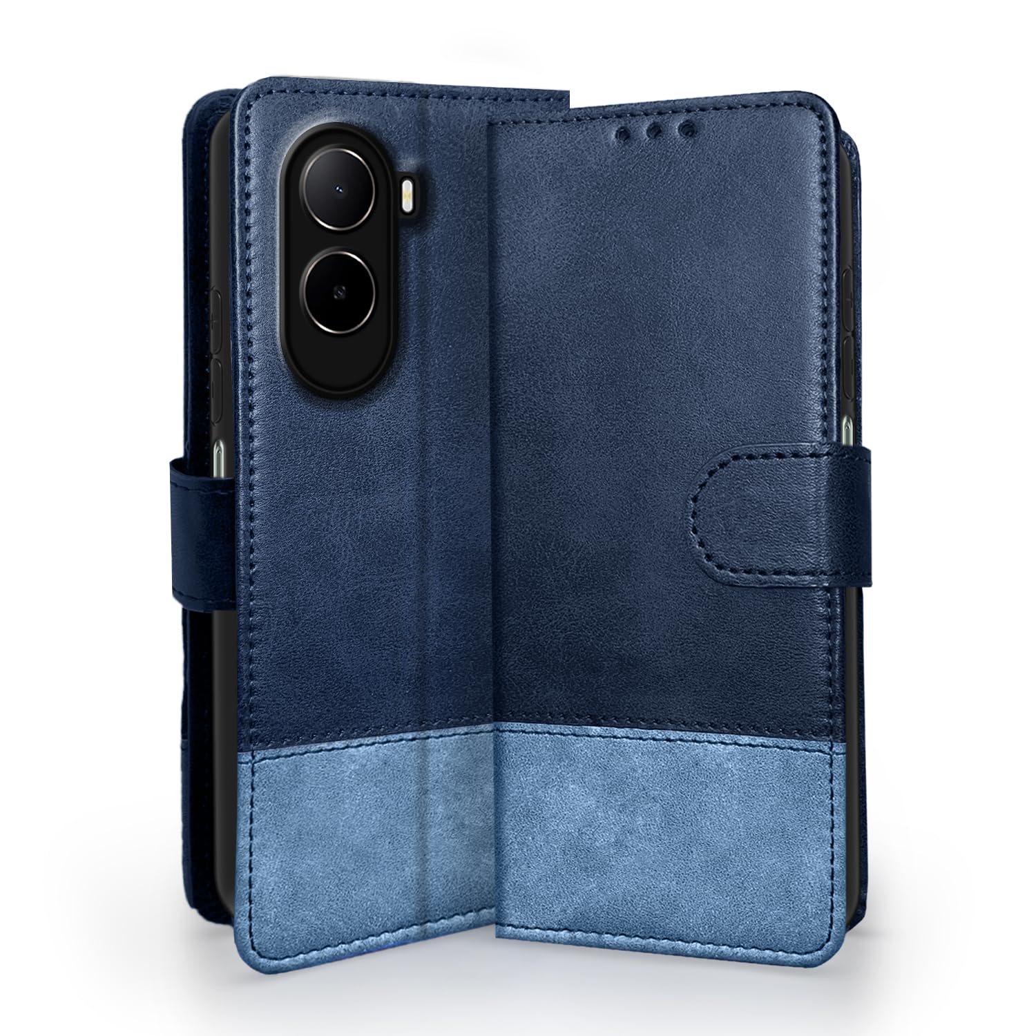Pikkme Redmi A7 Pro/Poco C85x 5G/C81 Magnetic navy & light blue flip case
