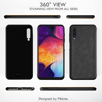 Samsung A50/A30s/A50s Leather phone cover in grey by Pikkme – photo 3