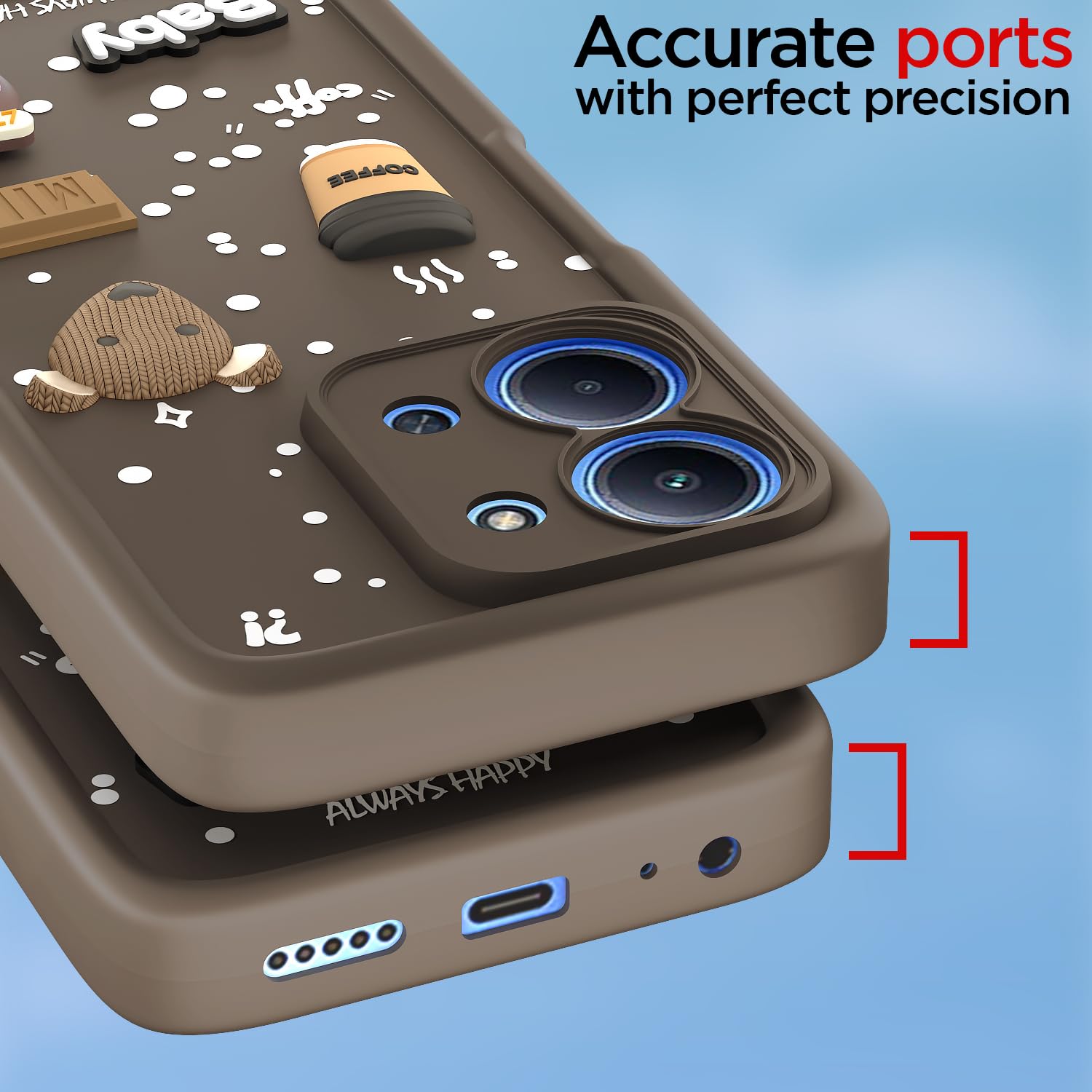 Pikkme brown Silicone phone cover for Redmi 15c 5G/3D – photo 4