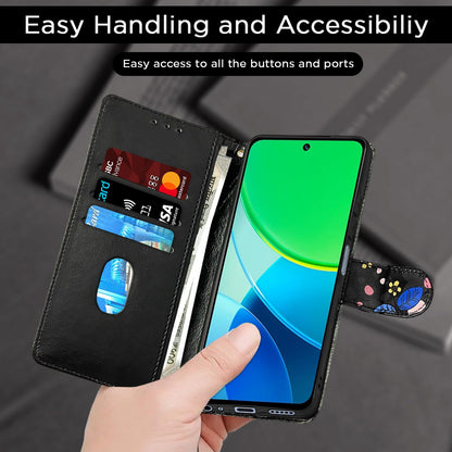 Black flower Wallet wallet flip cover for Vivo Y19s – Pikkme – photo 7
