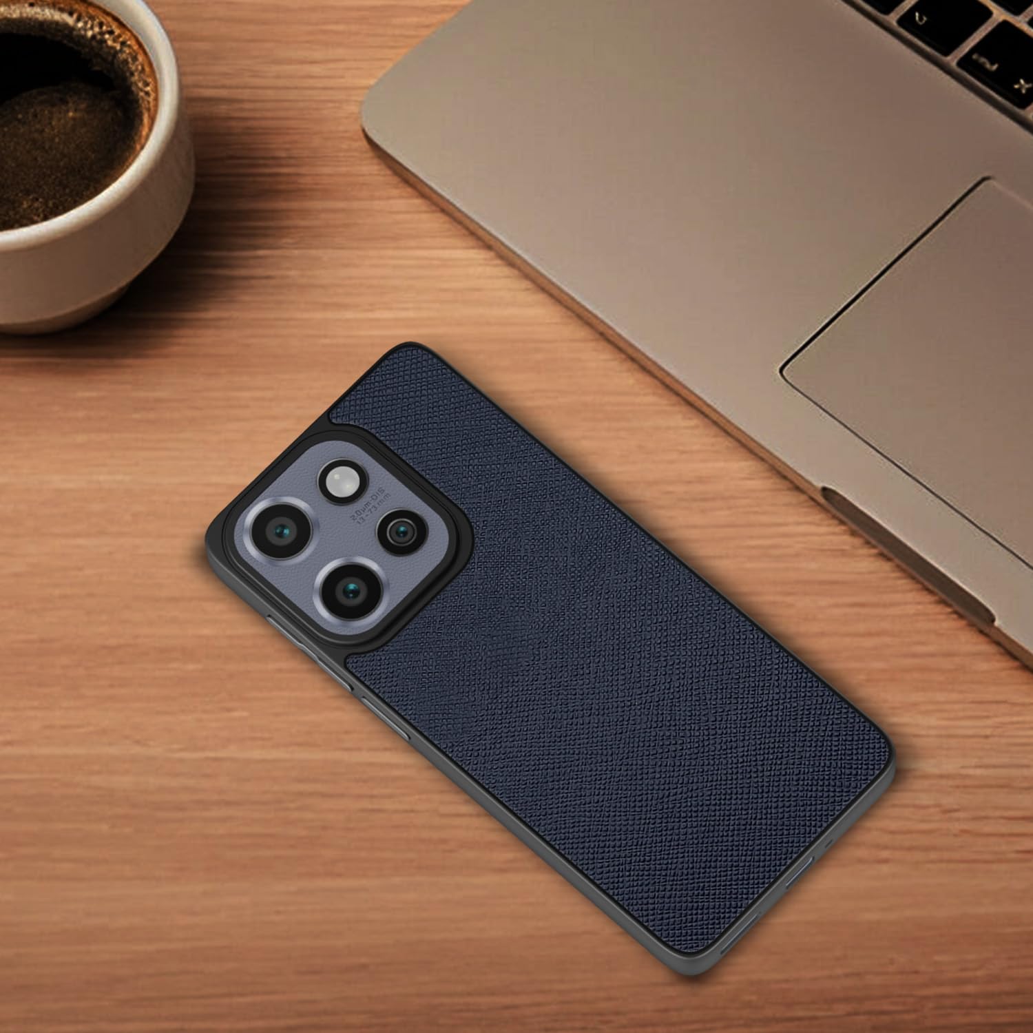 Pikkme Moto Edge 50 Neo 5G Indian Leather Back Cover (Blue)