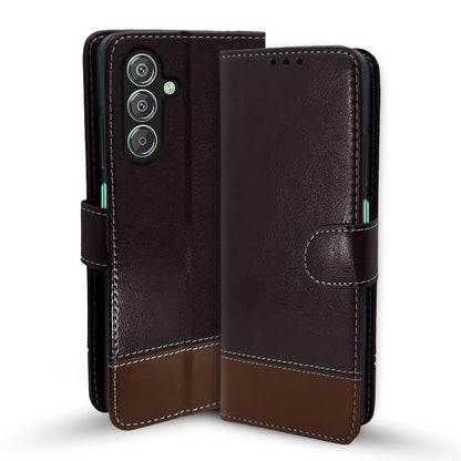 Samsung F15/M15/M15 Prime 5G Magnetic wallet flip cover in coffee & brown by Pikkme