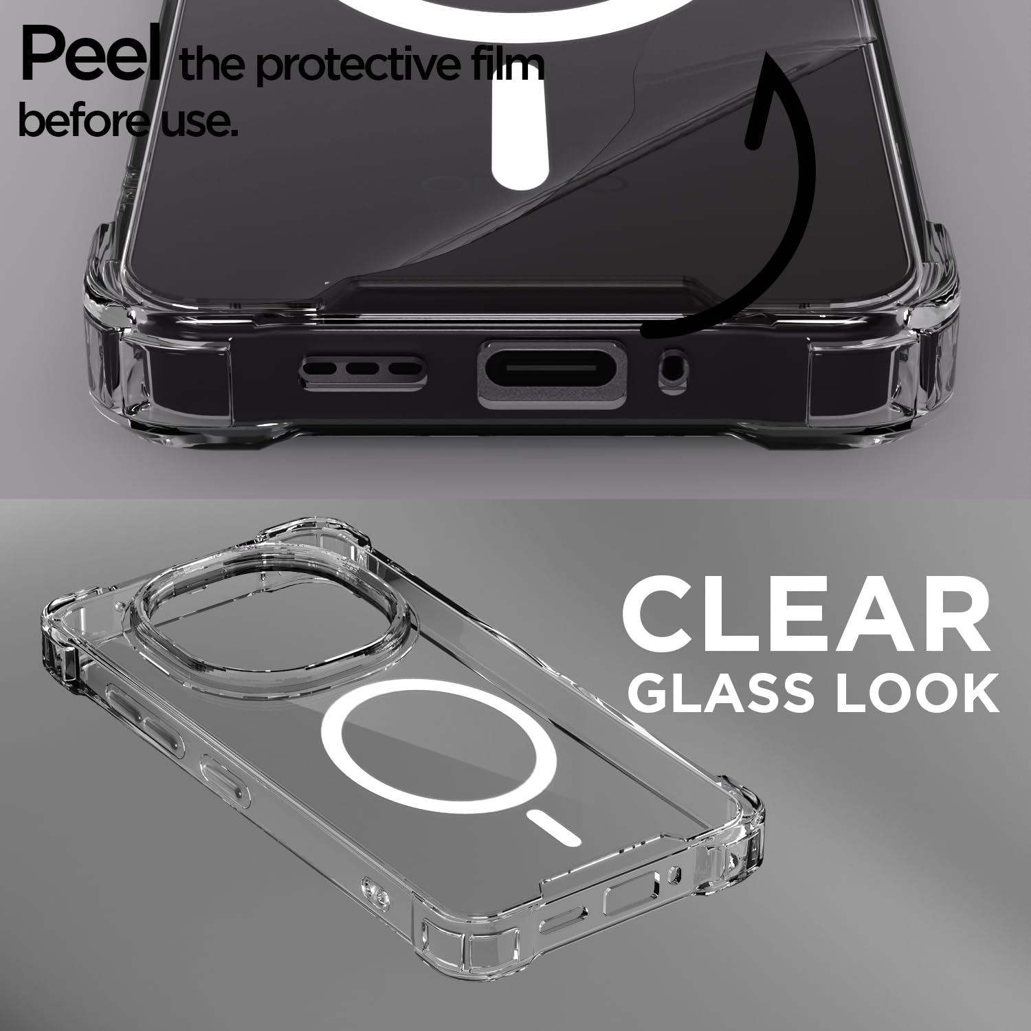 Pikkme transparent mag-safe MagSafe back cover for Oppo F31 Pro 5G – photo 3