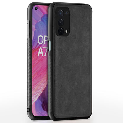 Grey Leather mobile back cover for Oppo A74 5G – Pikkme