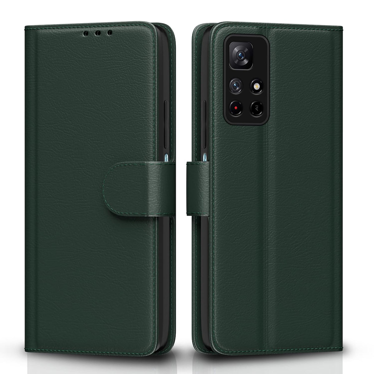 Pikkme green wallet flip cover for Redmi Note 11T/Poco M4 Pro