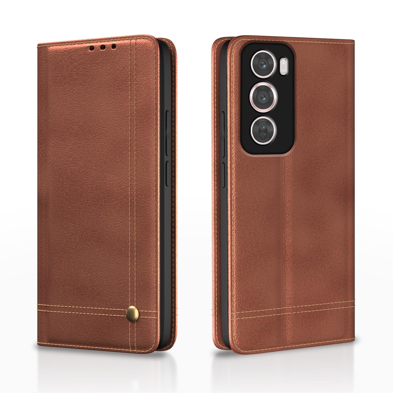 Brown flip case for Oppo Reno 12 Pro 5G – Pikkme