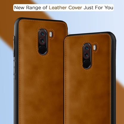 Poco F1 Leather mobile cover in brown by Pikkme – photo 7