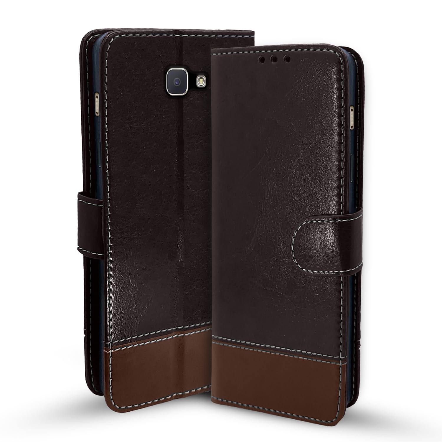Pikkme Samsung J5 Prime Magnetic coffee & brown flip case