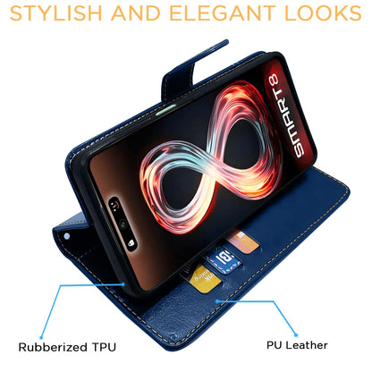 Pikkme Infinix Smart 8 Magnetic blue & brown flip case – photo 5
