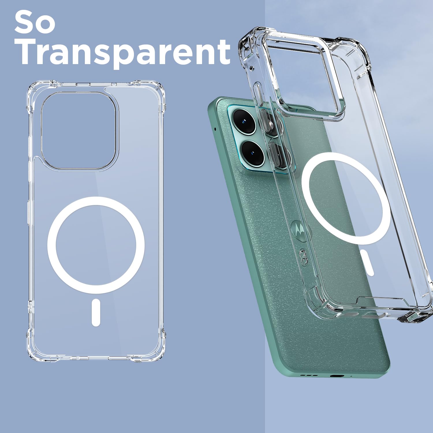 Transparent mag-safe phone cover for Moto Edge 70 Fusion 5G – Pikkme – photo 2