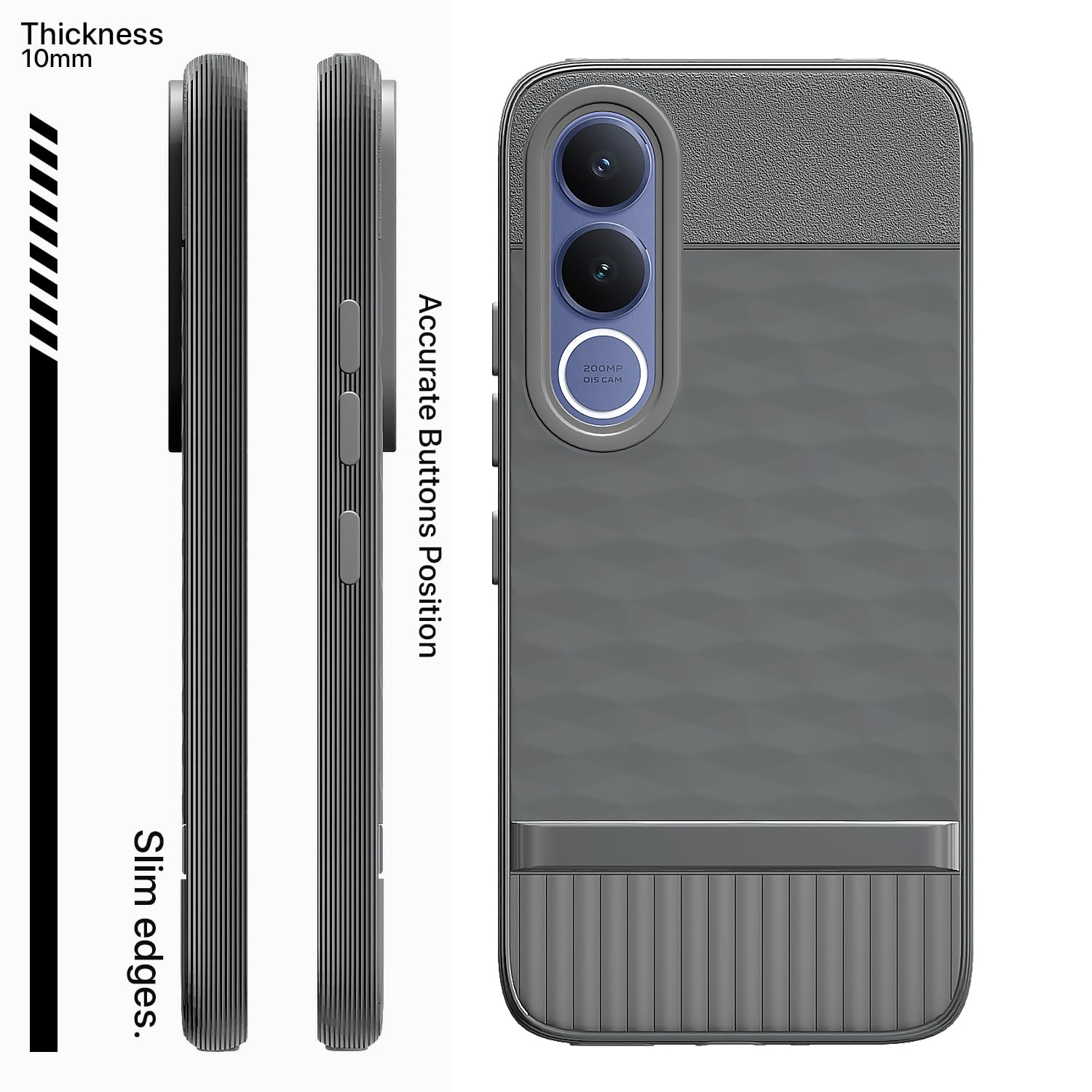 Vivo V70 FE 5G Silicone mobile cover in grey by Pikkme – photo 3