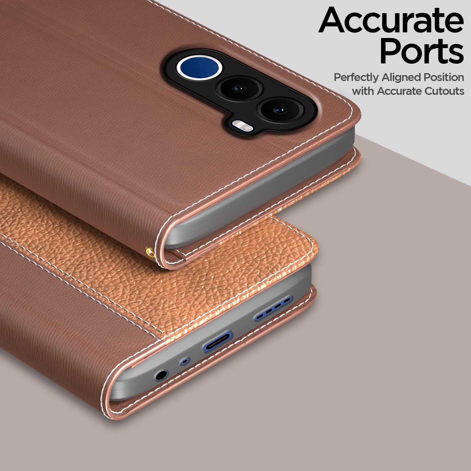 Realme C100x flip cover in tan by Pikkme – photo 2