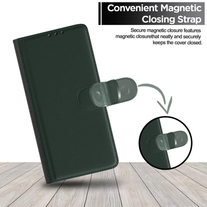 Pikkme Redmi 9 Vintage Flip Cover (Green)