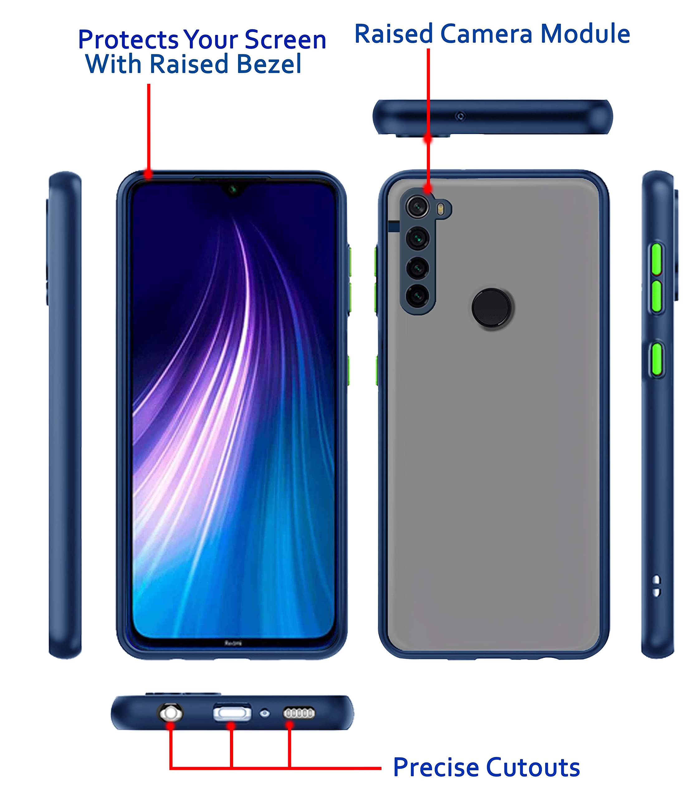 Blue Matte back cover for Redmi Note 8 – Pikkme – photo 3