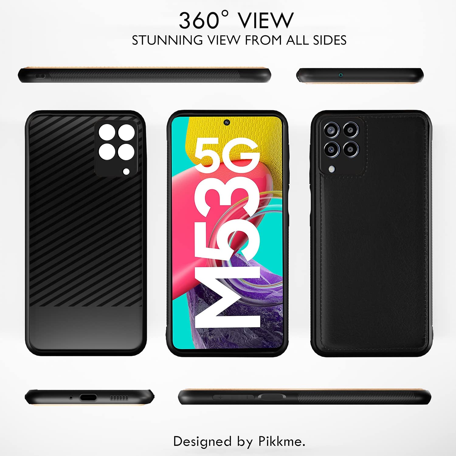 Pikkme black Leather phone cover for Samsung M53 5G – photo 3
