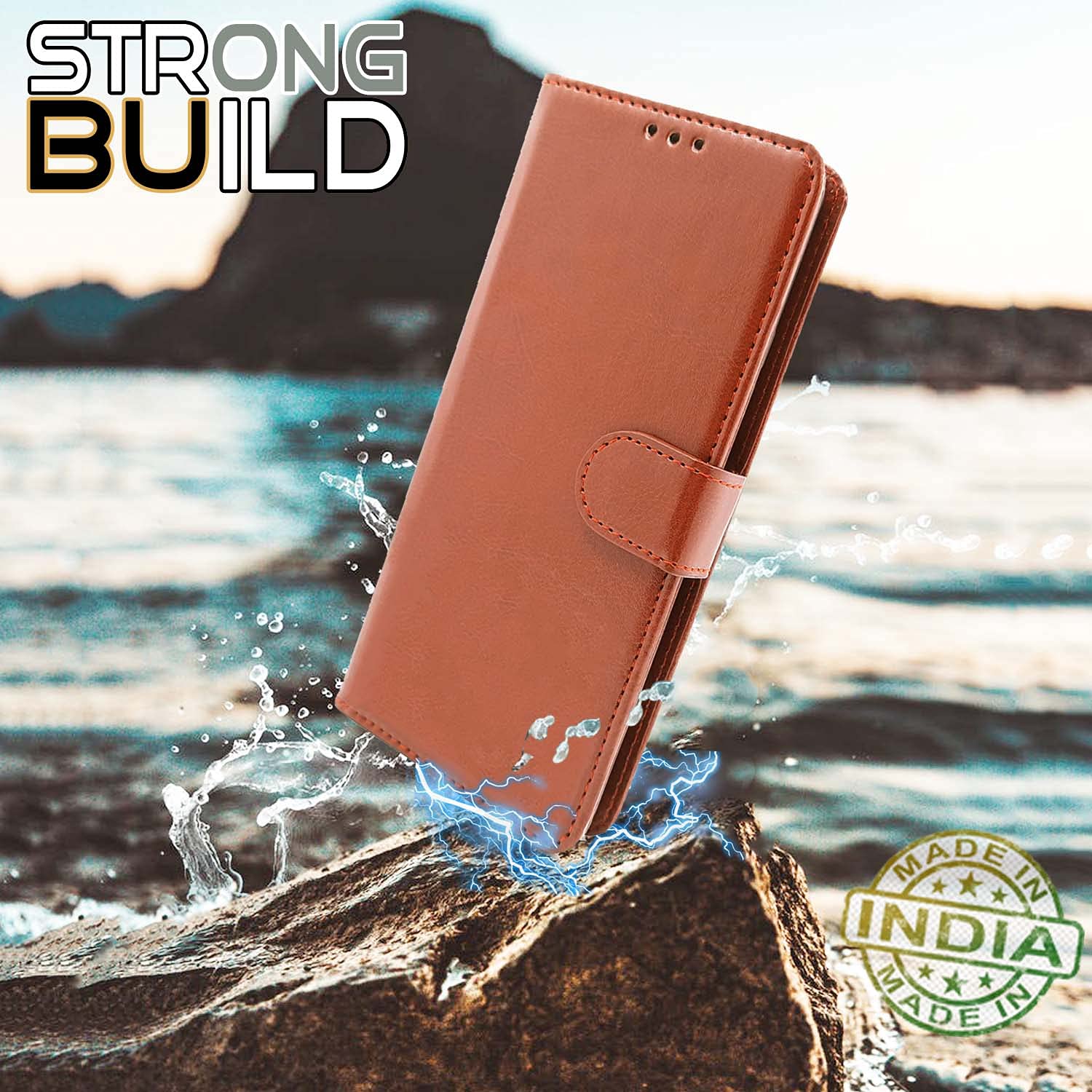 Brown mobile flip cover for Oppo A52 – Pikkme – photo 2