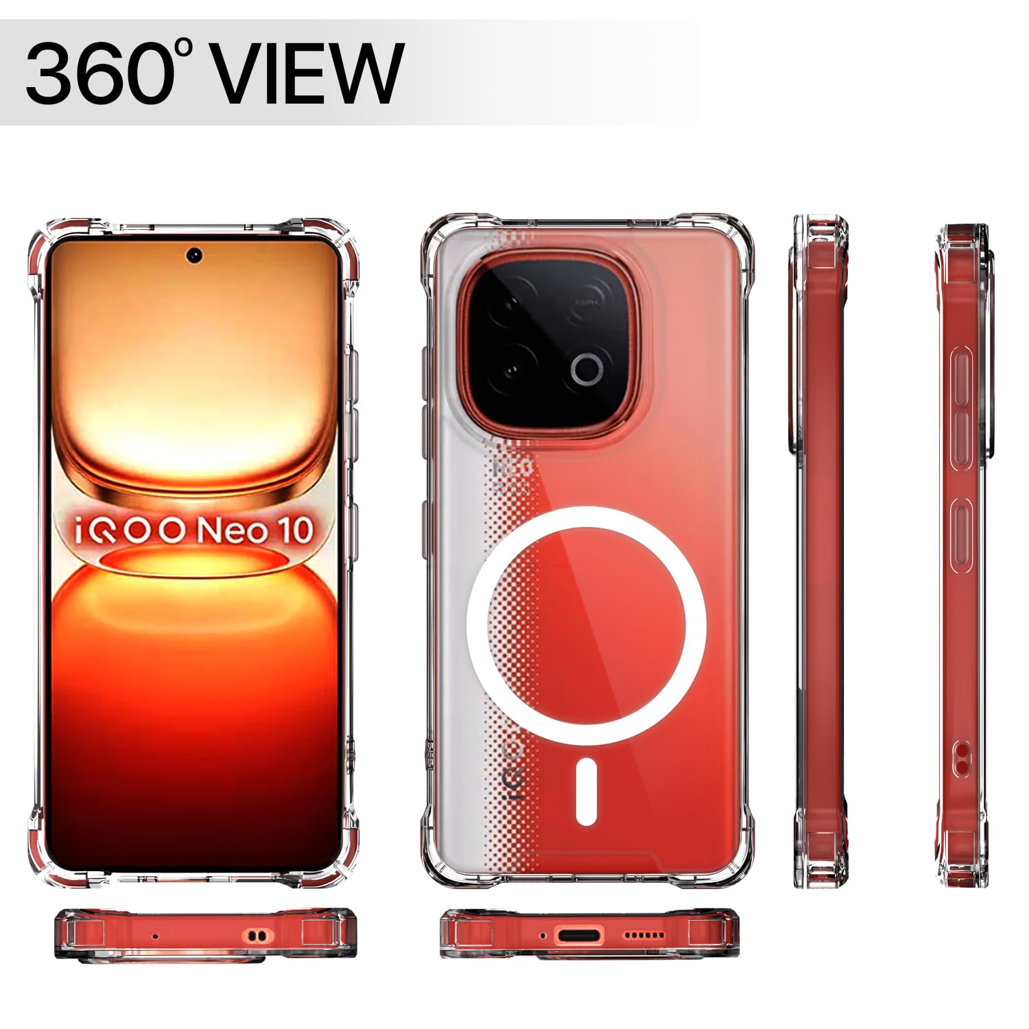 Pikkme iQOO Neo 10/Vivo Y300 GT 5G MagSafe transparent mag-safe mobile cover – photo 7