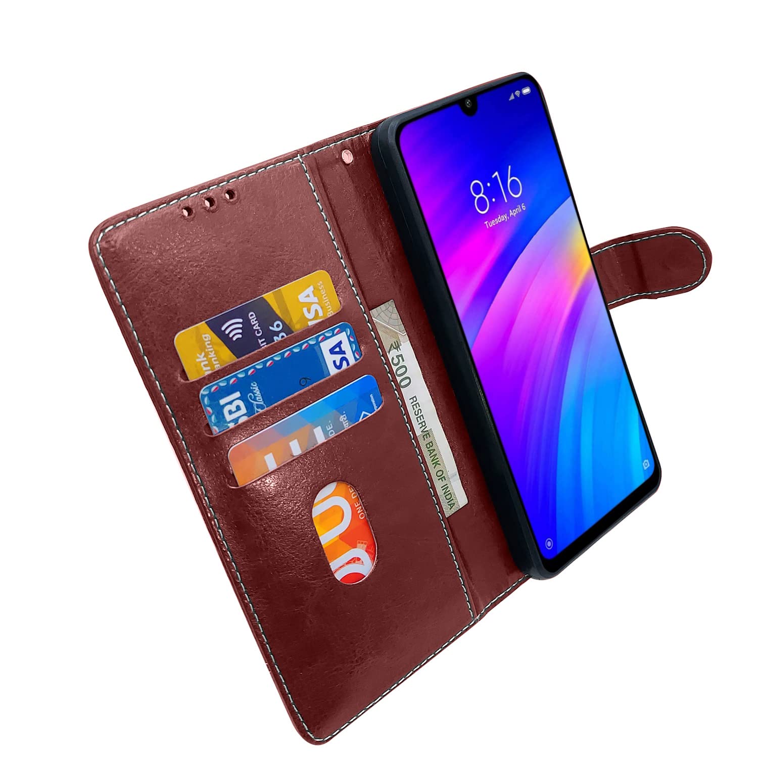 Brown & coffee wallet flip cover for Redmi 7/Y3 – Pikkme – photo 4