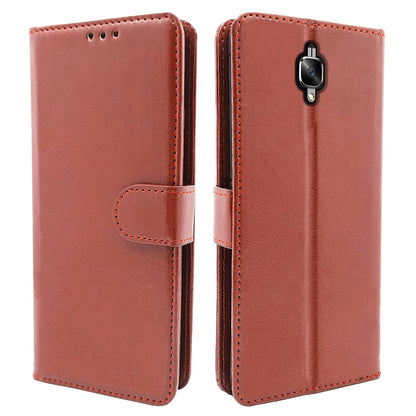 Pikkme OnePlus 3/3T Wallet brown mobile flip cover