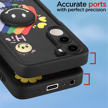 Pikkme Realme C100x Smile Rainbow black back cover – photo 4