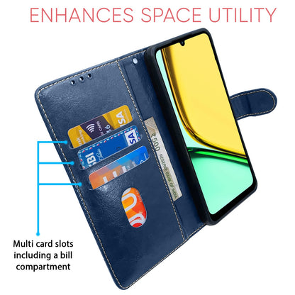 Blue & brown Magnetic flip cover for Realme C61/Narzo N61 – Pikkme – photo 4