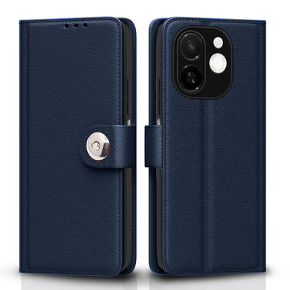 Tecno Spark 30C 5G Button wallet flip cover in blue by Pikkme