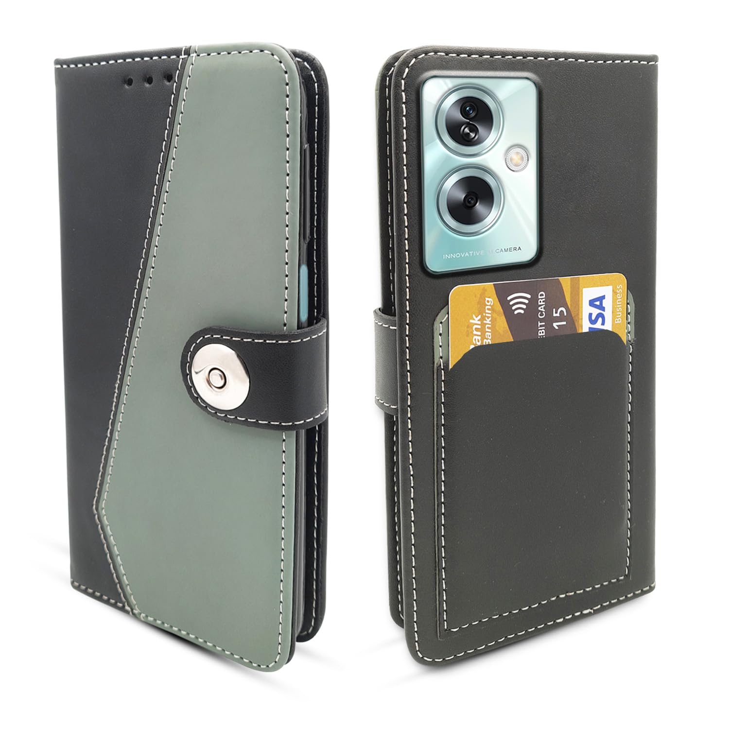 Pikkme grey Magnetic mobile flip cover for Oppo A79 5G