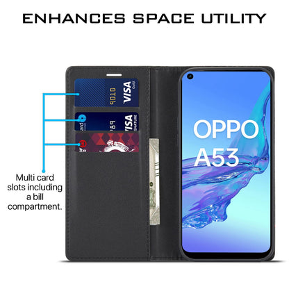 Black Wallet wallet flip cover for Oppo A53 – Pikkme – photo 3