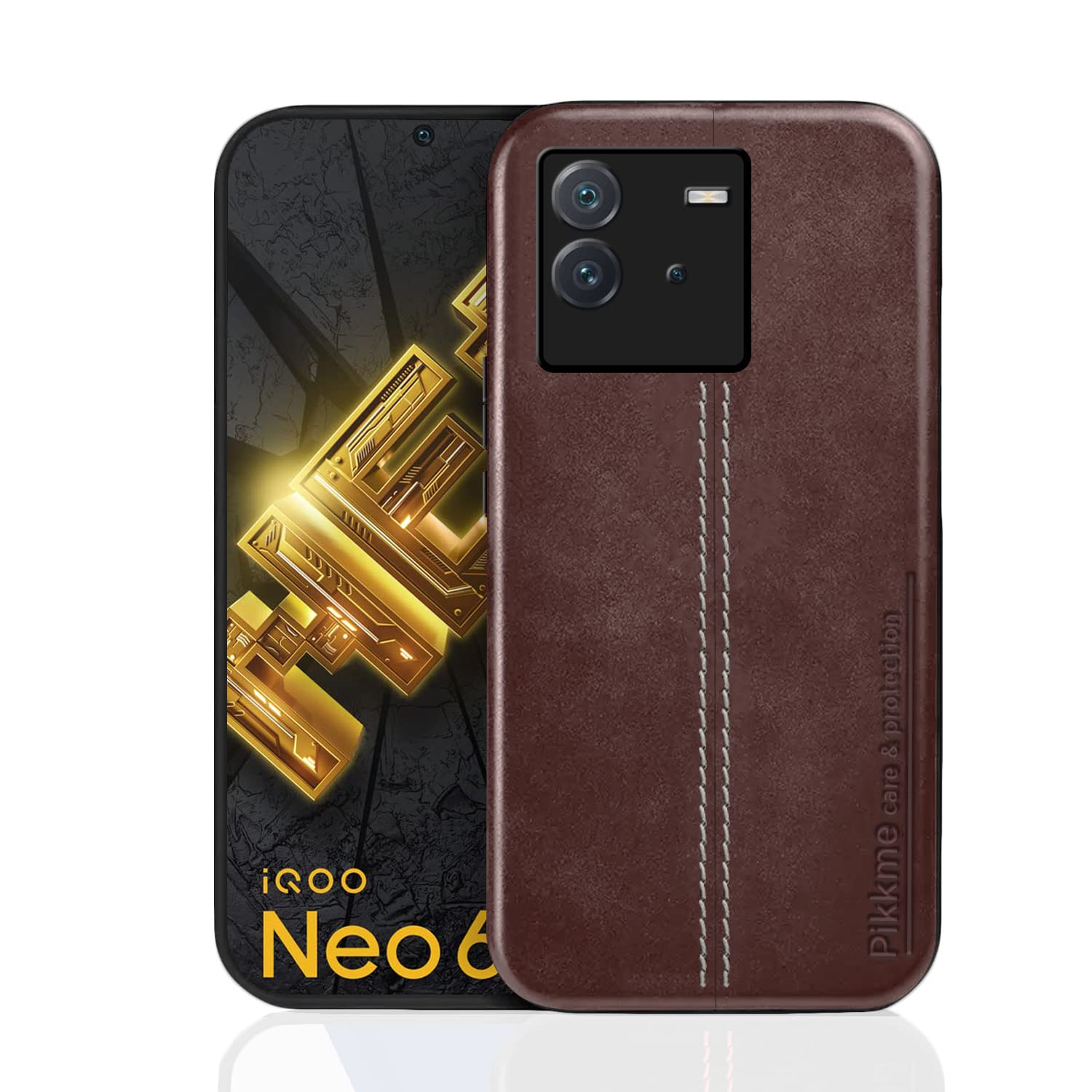 iQOO Neo 6 5G back cover in brown by Pikkme