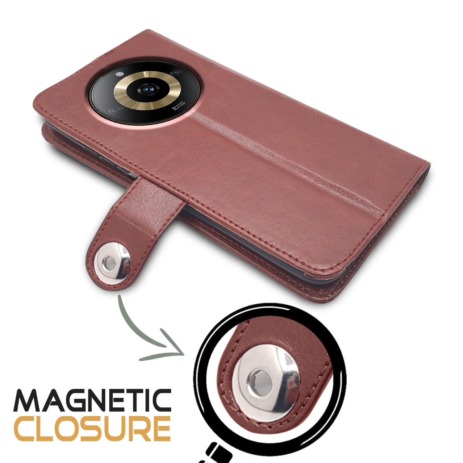 Brown flip cover for Realme Narzo 60 5G – Pikkme – photo 4