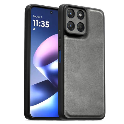 Pikkme Moto G37 5G Leather grey mobile back cover
