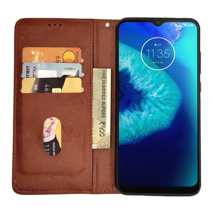 Moto G8 Power Lite wallet flip cover in brown by Pikkme – photo 3