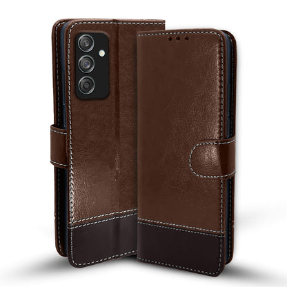 Pikkme brown & coffee Magnetic mobile flip cover for Samsung M55/M55s/F55 5G