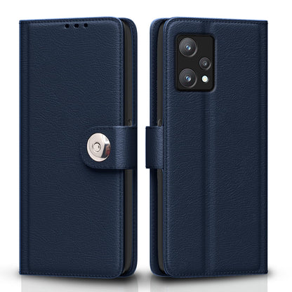 Pikkme Realme 9 Pro Button blue mobile flip cover
