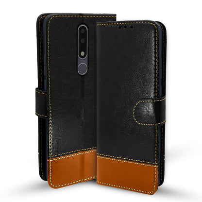 Black & brown wallet flip cover for Nokia 3.1 Plus/3.1 – Pikkme