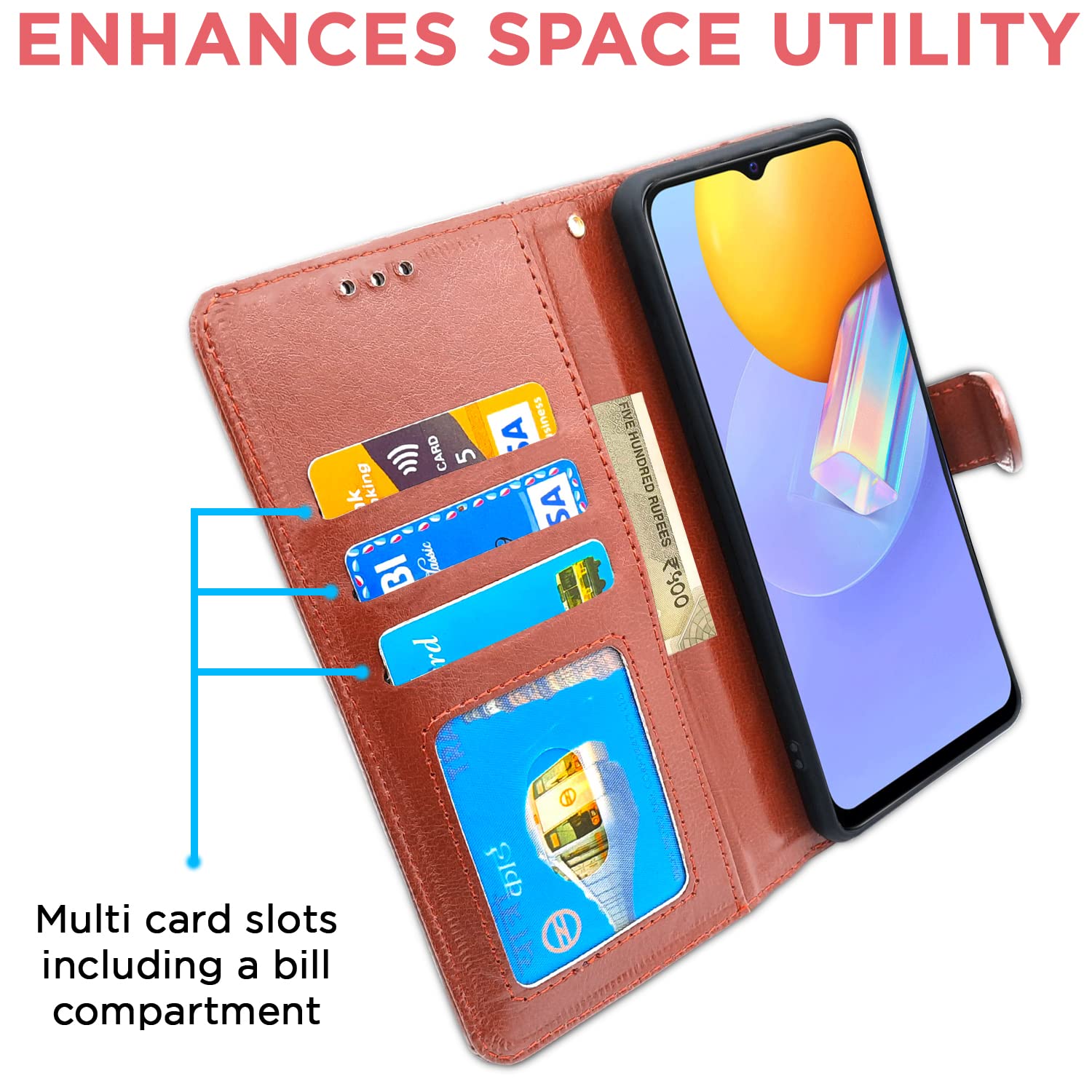 Pikkme Vivo Y31 / Y51   Flip Vintage Flip Cover | Brown