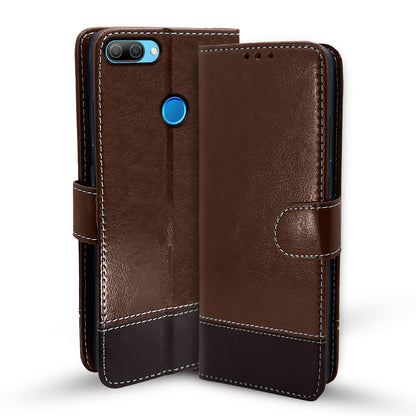 Honor 9n Magnetic mobile flip cover in brown & coffee by Pikkme