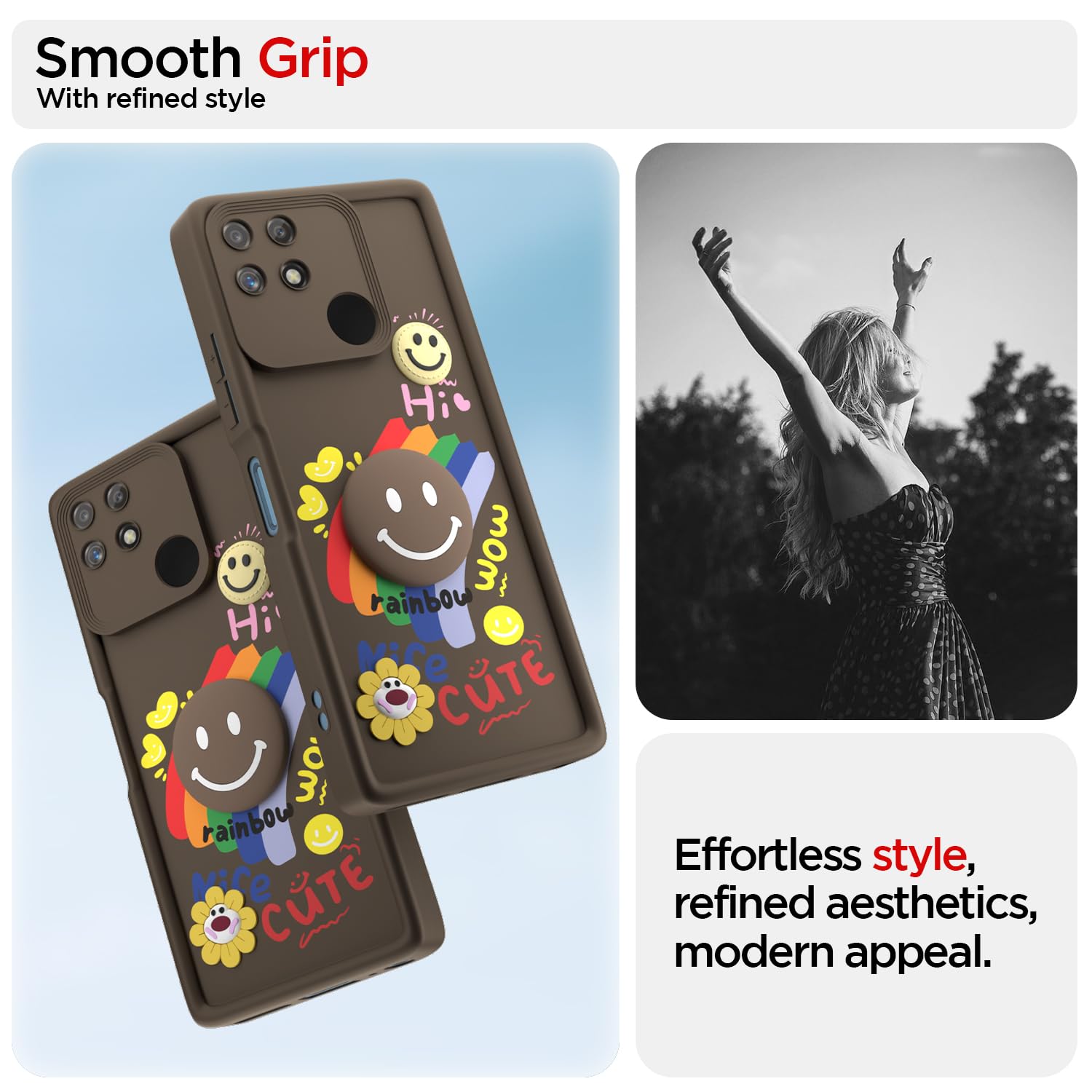 Pikkme Realme Narzo 50A Soft Silicone brown phone cover – photo 2