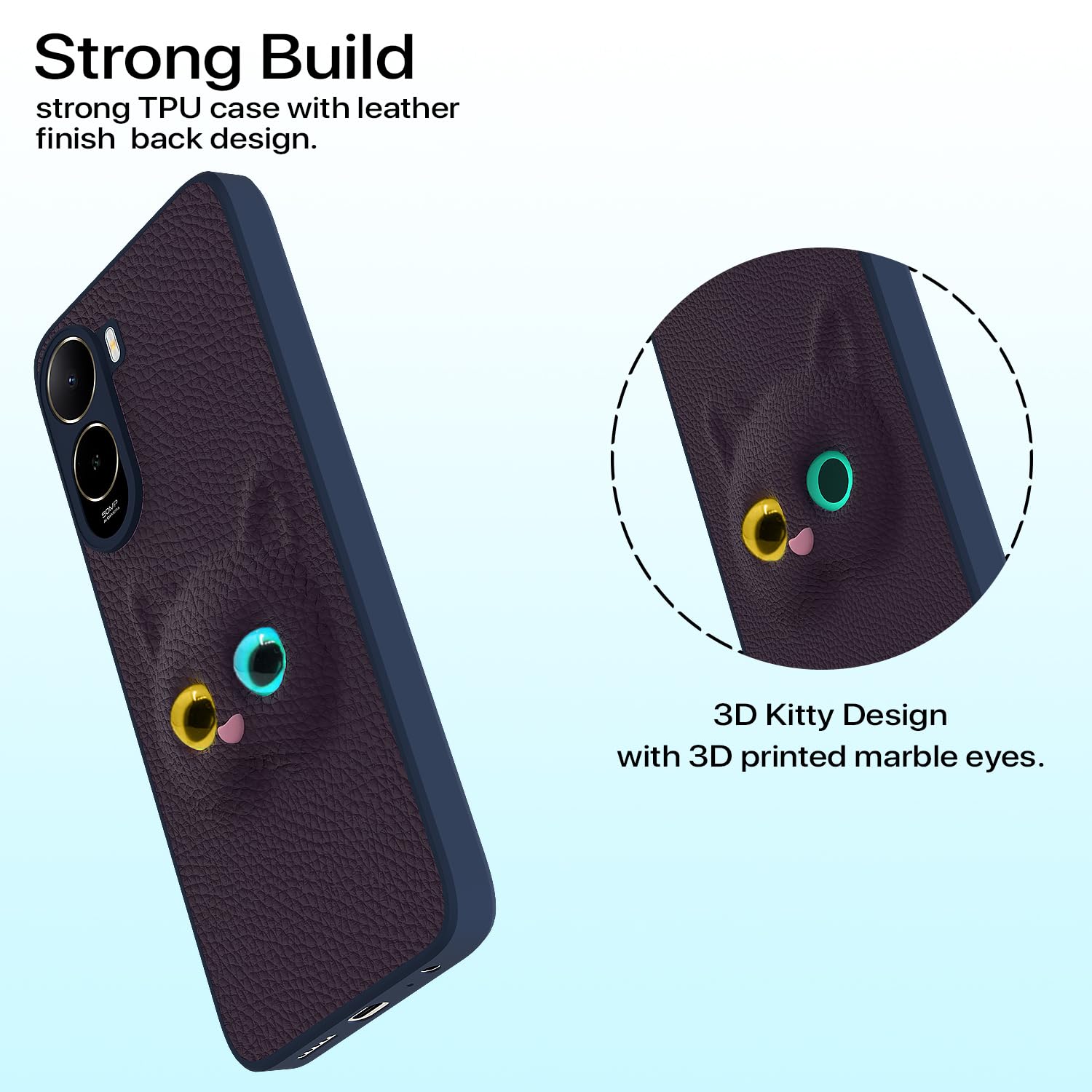 Pikkme purple Kitty back cover for Redmi A7 Pro/Poco C85x 5G/C81 – photo 2