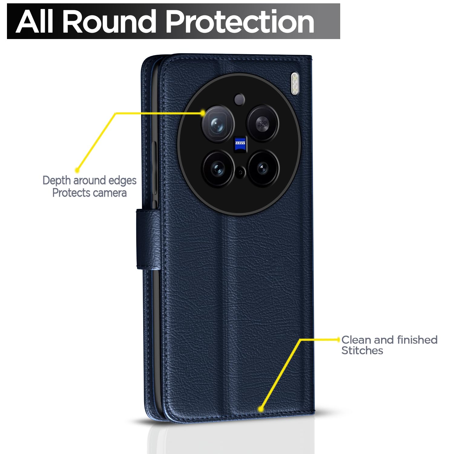 Pikkme Vivo X200 Pro 5G blue mobile flip cover – photo 4