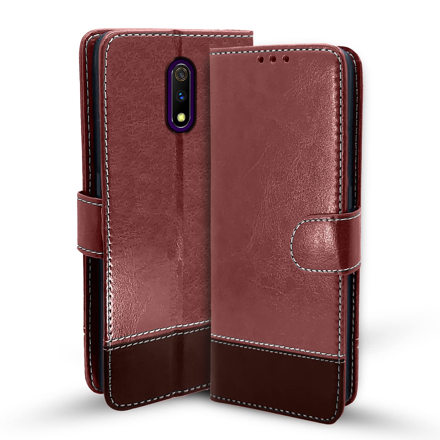 Pikkme Oppo K3/Realme X Magnetic brown & coffee flip case