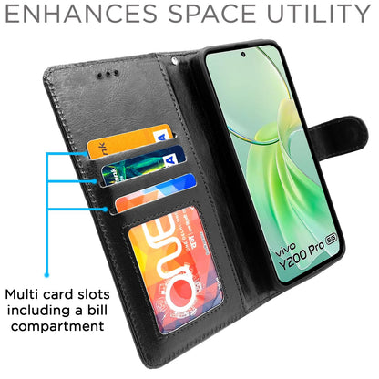 Vivo Y200 Pro 5G flip case in black by Pikkme – photo 2