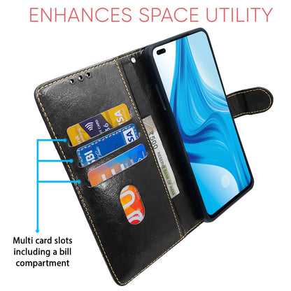 Black & brown wallet flip cover for Oppo F17 Pro – Pikkme – photo 3